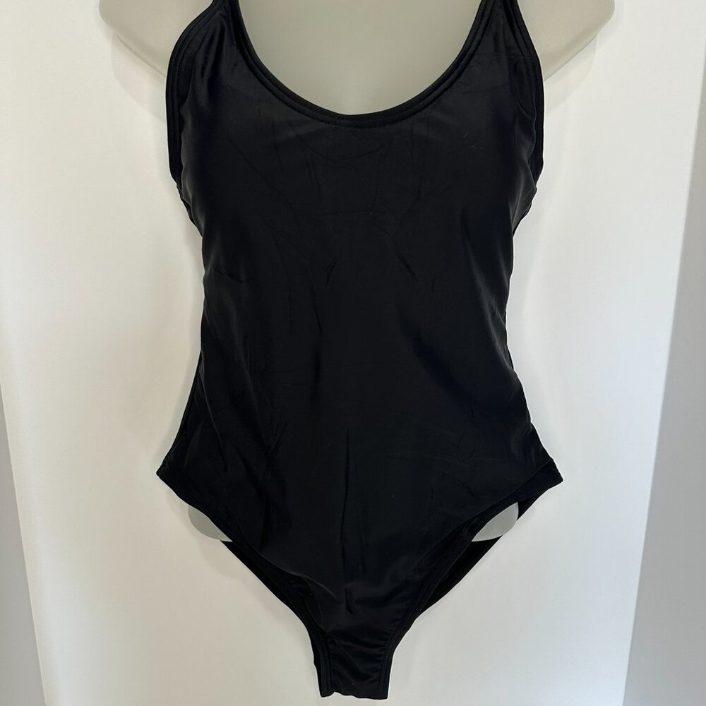 Swimsuits Women Black one Piece Bathing Suit Sport Training Teen Girl Modest Com